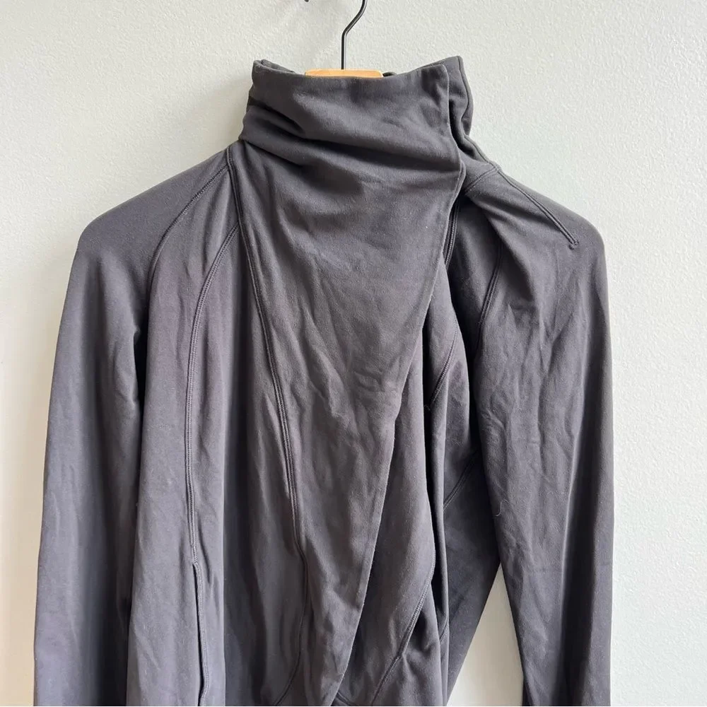 Lululemon Rulu Rally Wrap Long Sleeve Jacket Top Size 4 Black
